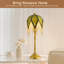 Lampe de table rétro avec abat-jour perlé, 3 températures de couleur, vert et or, style victorien
