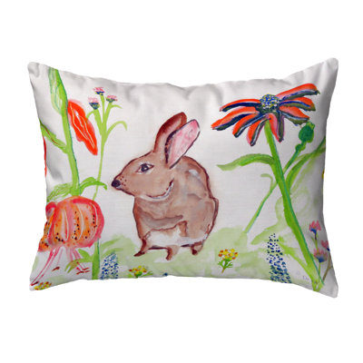 Rabbit Outdoor Reversible Throw Pillow