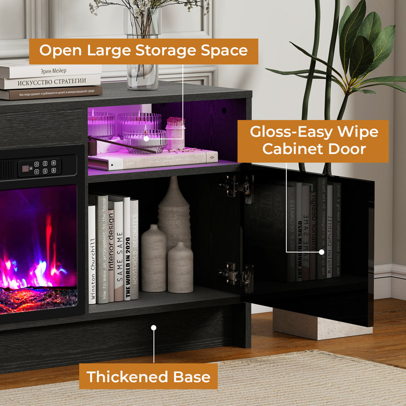 Unfinished with Fireplace Included, Black