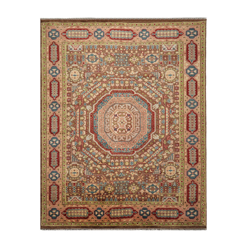 Tapis oriental en laine noué à la main brun
