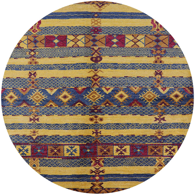 Alwillie Southwestern Indoor Rug, Round 4'