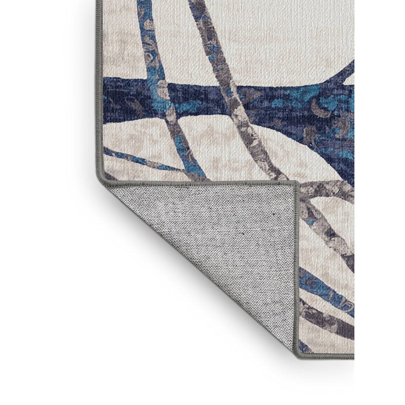 Machine Washable Gray Area Rug, Square 3'