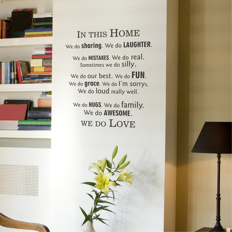 Adhésif décoratif citations murales modernes «In this home»