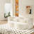 Modern Floor Sofa With 2 Pillows,Convertible Teddy Fabric Foam-Filled Sleeper Sofa Bed,15" Twin Size Folding Mattress For Living Room,Guest Bed,Playroom,No Assembly Required,Beige/White-1287534182