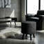 Tabouret de repose-pieds Wetherbee avec housse amovible en coton, gris foncé