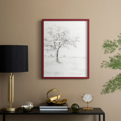 Vintage Sketch X Framed Print - Solid Wood