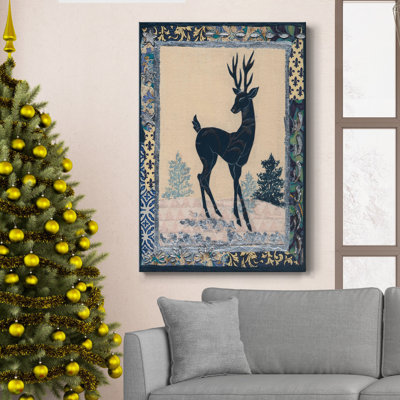 Silhouette de cerf, toile tendue avec châssis - prêt à accrocher