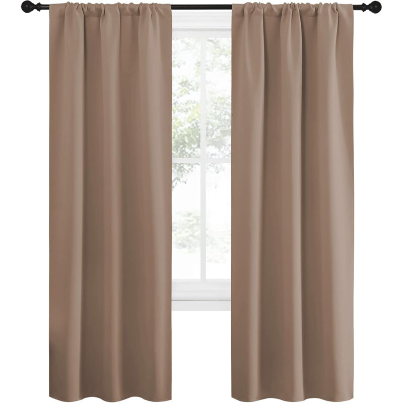 NICETOWN Blackout Curtains for Bedroom, Thermal Insulated Drapes Rod Pocket Privacy Protected Window Panels for Living Room, 2 Panels