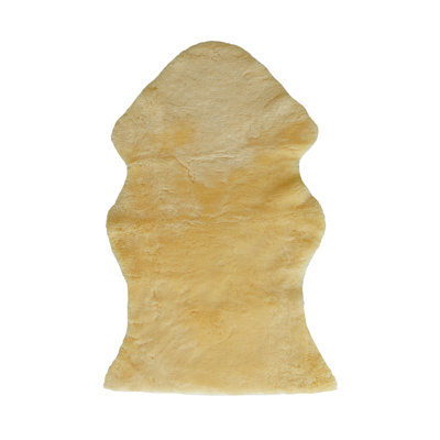 Novelty Antoneyo Medical Sheepskin 2'2'' x 3'10'' Area Rug in Light Yellow
