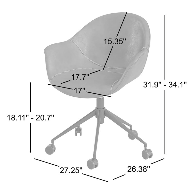 Chaise de bureau pivotante Kealey, Similicuir vert