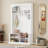 47.2'' Wide Hall Tree With Bench And Shoe Storage, Multi-Functional Storage Bench With 3 Hanging Hooks & Open Storage Space, Rectangle Storage & Shelves Coat Rack For Hallway-460286095