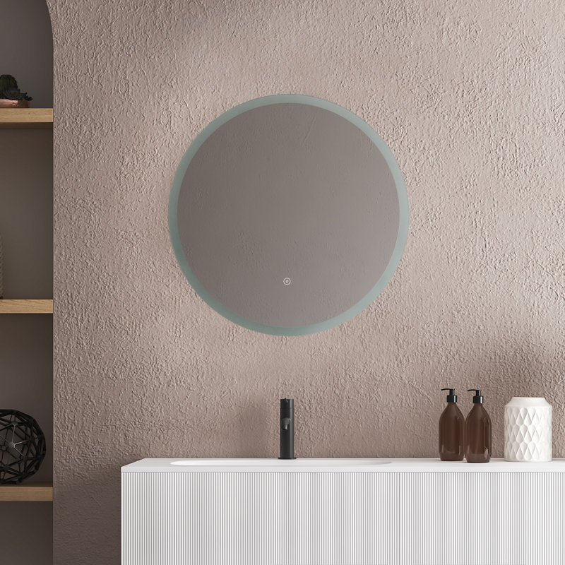 Dimora 24'' Round LED Lighted Frameless Bathroom Vanity Mirror