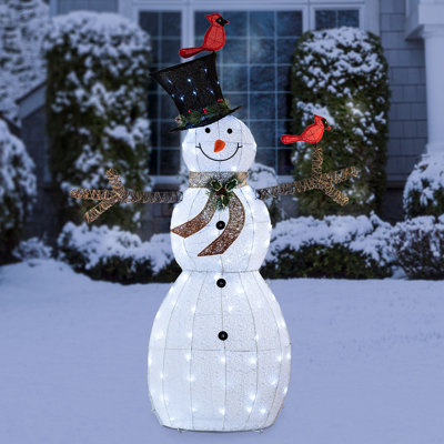 Décoration de Noël extérieure en forme de bonhomme de neige avec lumières DEL