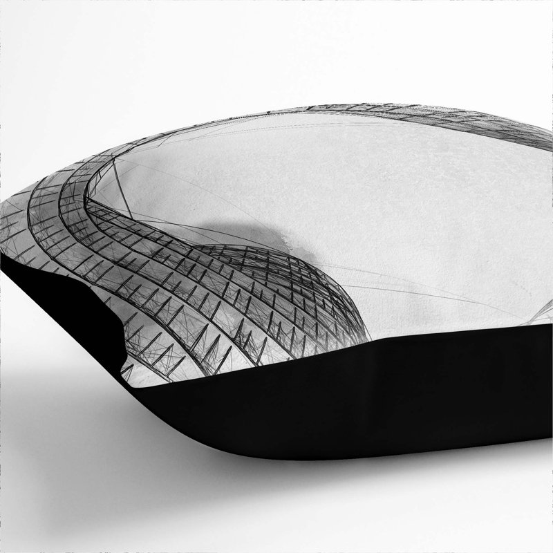 Square Throw Cushion, Black, 40cm H x 40cm W x 15cm D