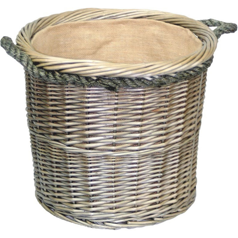 Schaffen Wicker Log Carrier, 35cm H x 41cm W x 41cm D