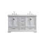 Meuble-lavabo double 60 po avec plateau en bois Yesayi