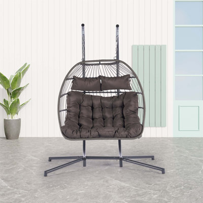 Chaise suspendue en rotin pour 2 personnes