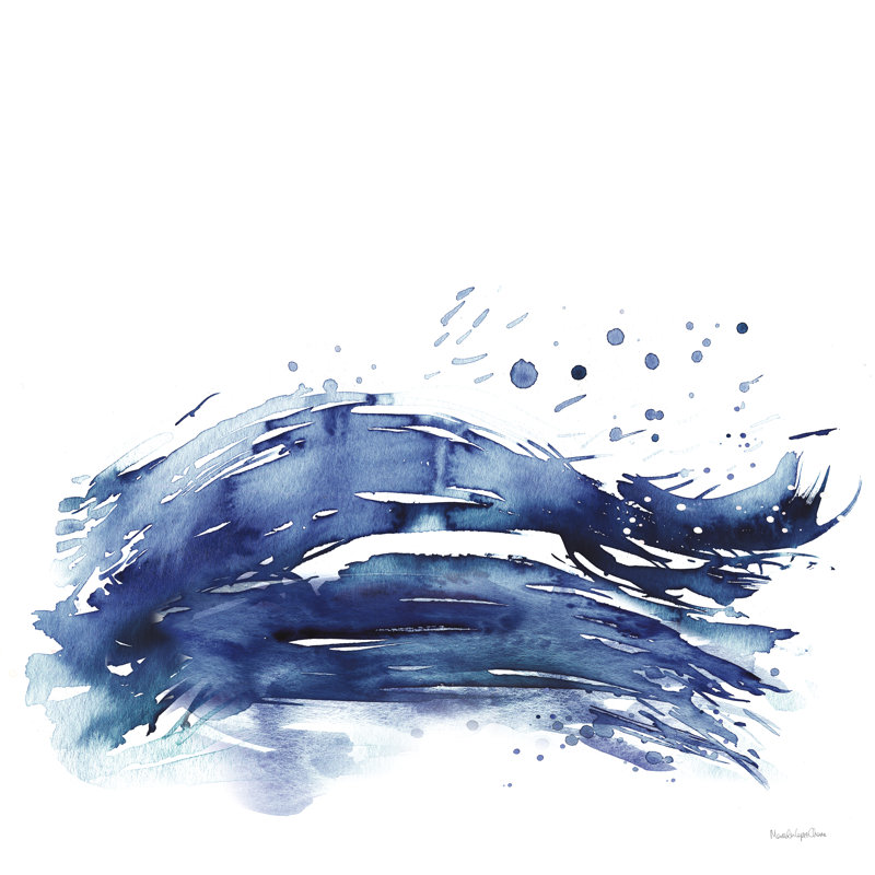 Coastal Splash III by Mercedes Lopez Charro - Wrapped Canvas Painting, 30cm H x 30cm W x 3.8cm D