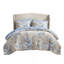 7-Piece Cal King 7 Piece Vin -inspired Collection floral print,Beige/Blue