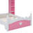Castle-Shaped Wooden Frame Materialen Bed Frame With Storage Function Shelf, Dreamy Twin Size Platform Bed Frame For Kids Room Use Bed Frameroom, Pink+ In White Finish-604830639