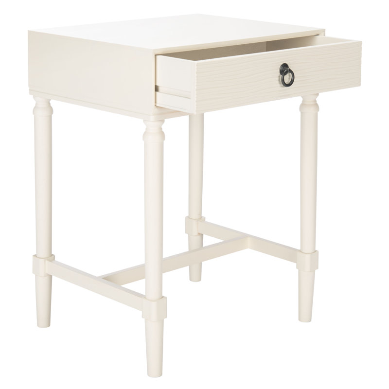 Cristian End Table with Storage, White