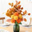 1 bouquet de chrysanthèmes artificiels, 21 pouces de fleurs de soie simulées en deux couleurs, jardin, cuisine, table, vase, fleurs décoratives, orange et jaune-788442723