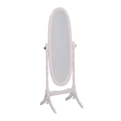 Modern Standing Floor Mirror, Oval Shape Full-Length Mirror