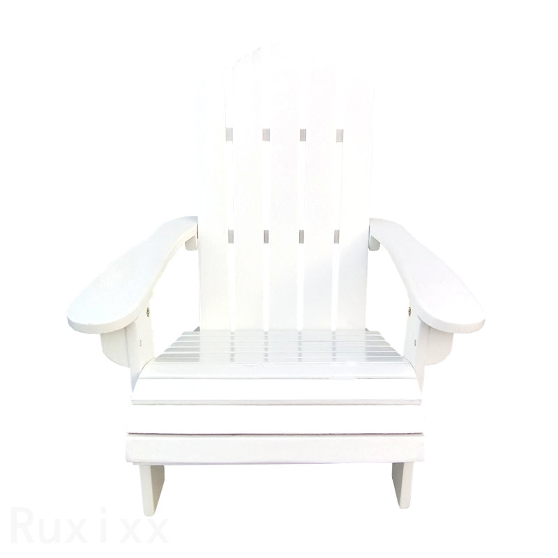 Chaise Adirondack pour enfants en bois pour l'extérieur ou l'intérieur, blanc