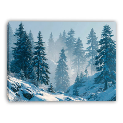 Art mural sur toile Misty Alpine Snowfall