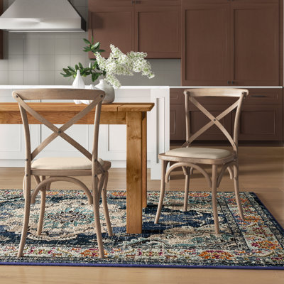 Basche 48 cm H Solid Wood Cross Back Side Chair