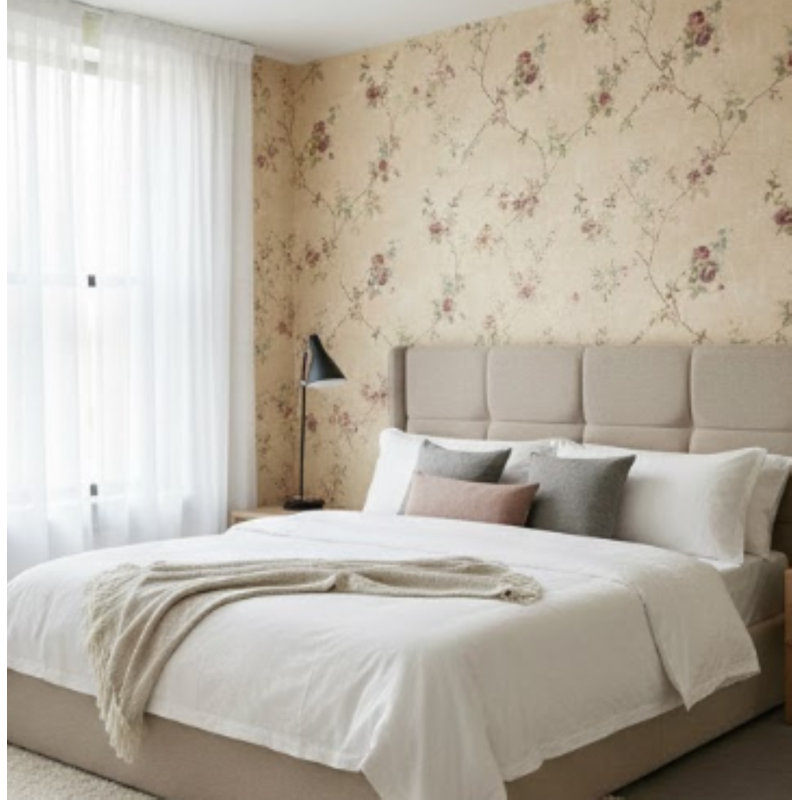 Rouleau de papier peint L 32,7 pi x l 20,5 po Stockard, Brun clair