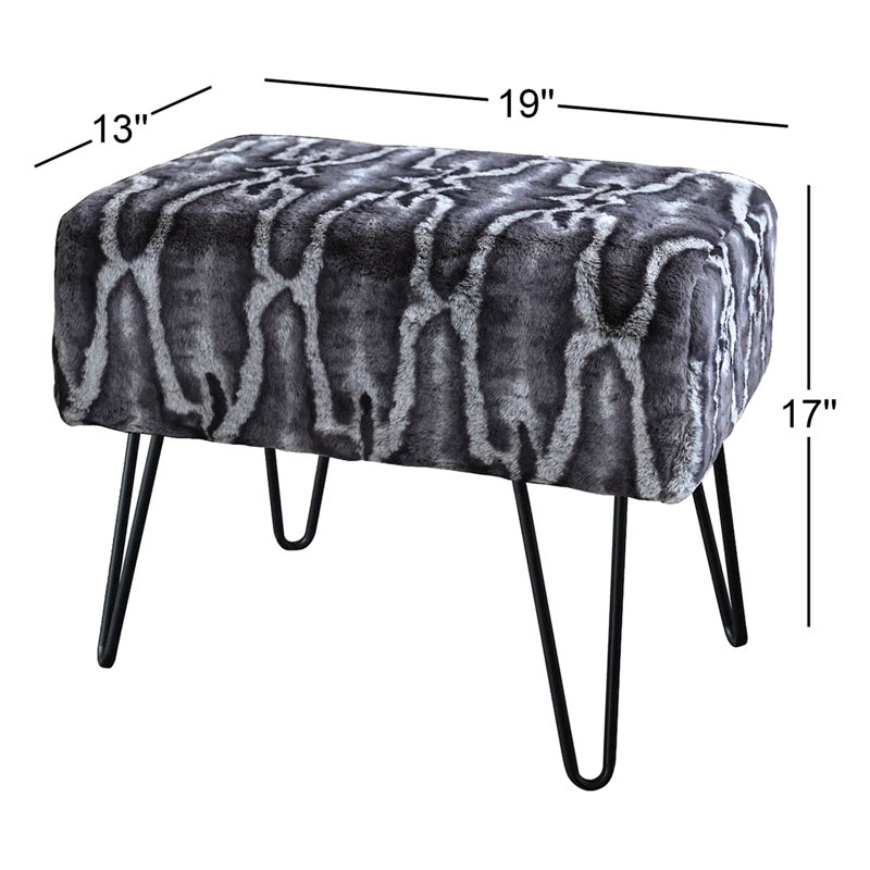 Greater Taree Upholstered Ottoman, Meru Geo Grey