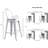 Modern Lightweight Industrial Contemporary Rustic Vintage Coastal Metal Barstools With Bucket Back And 4 Leg Design, Set Of 2, 30/-1581332174