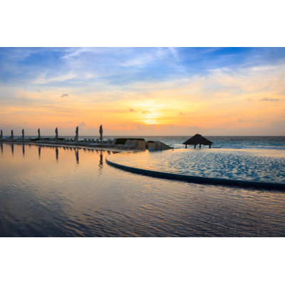 Infinity Pool At Sunrise - Wrapped Canvas Print