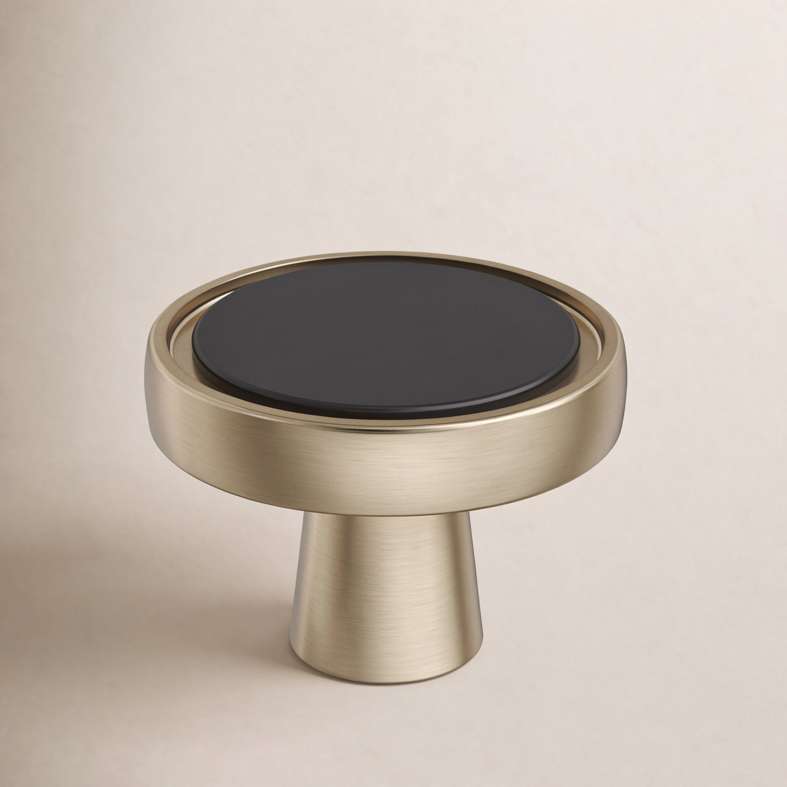 Mergence Round Cabinet Knob, Matte Black/Golden Champagne