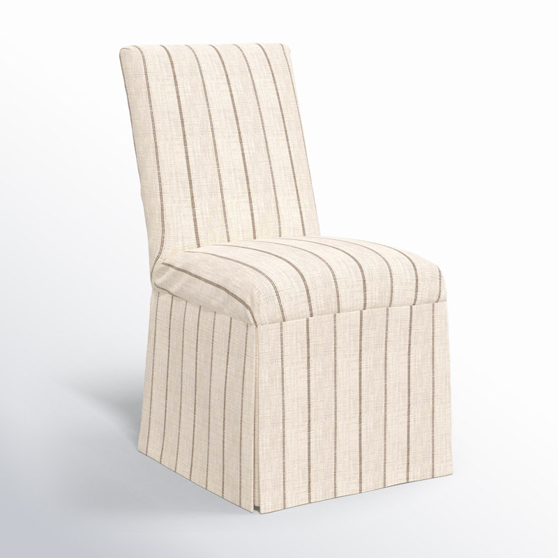 Ivanka Cotton Parsons Chair, Fritz Charcoal Stripe