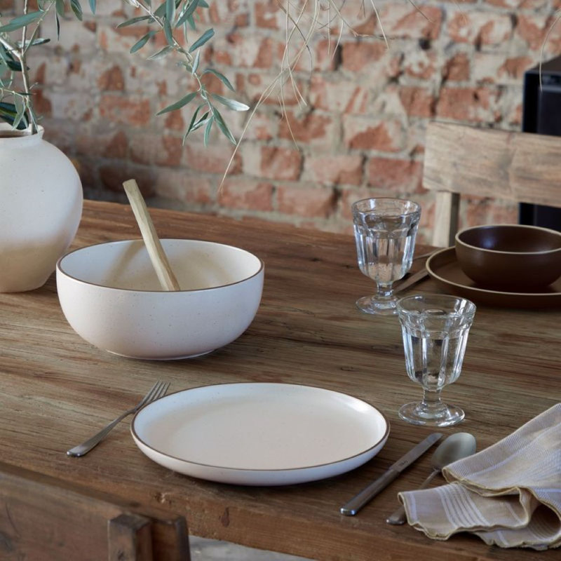 Monterosa Stoneware Dinner Plate, Cream Cocoa