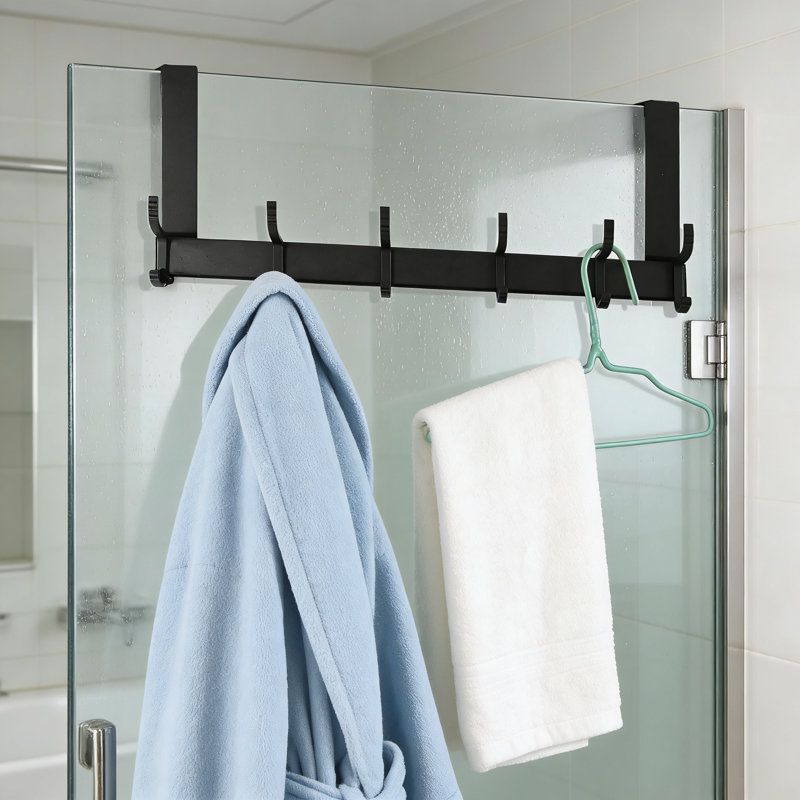 Cintre réglable au-dessus de la porte avec 6 crochets doubles, support de porte sans perceuse pour organiser les vêtements, les chapeaux, les serviettes et les clés, conception peu encombrante pour la chambre à coucher, la salle de bain ou la cuisine