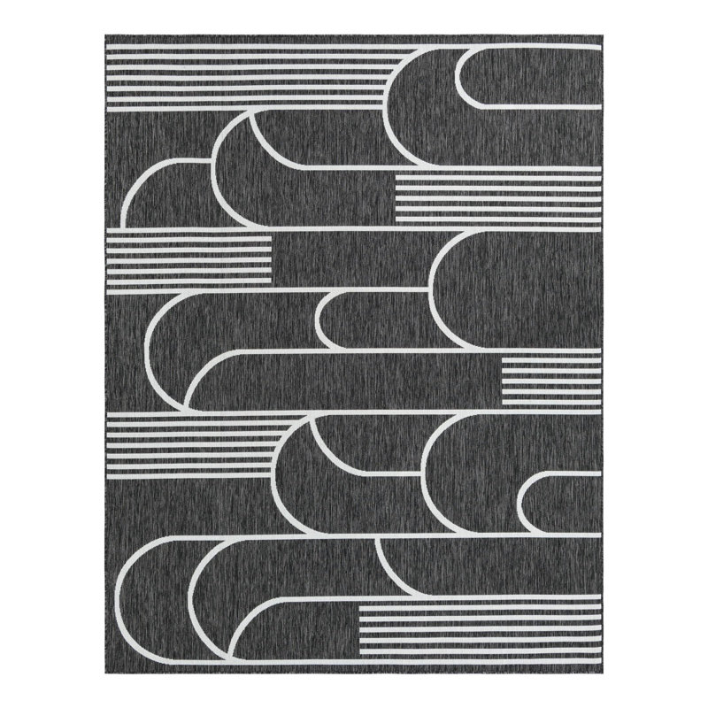 Outdoor Modern Area Rug, Rectangle 7'10" x 10'