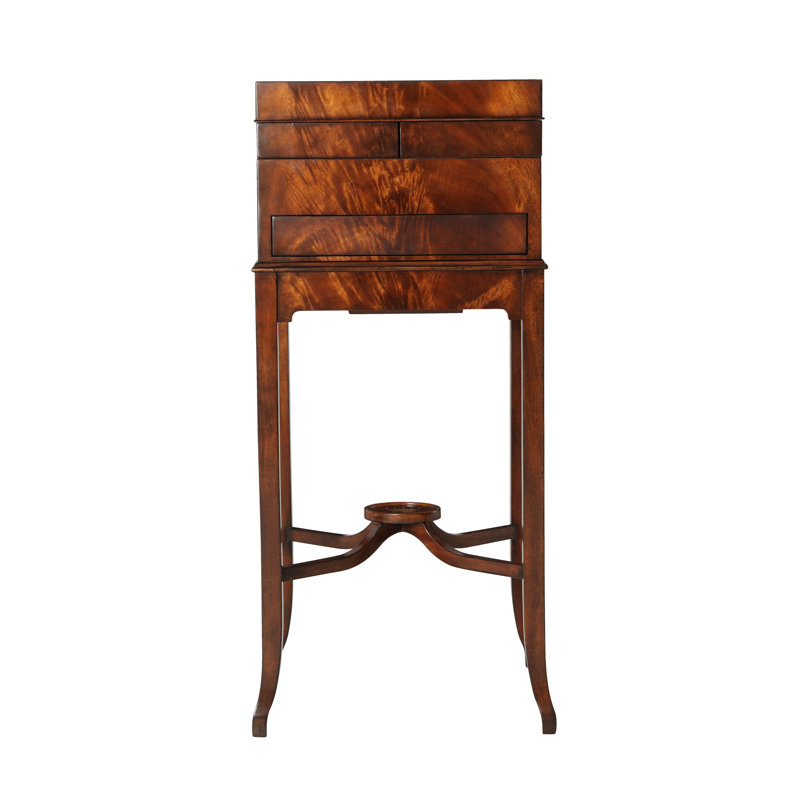 Mahogany Vanity with Beveled Mirror and Drawers