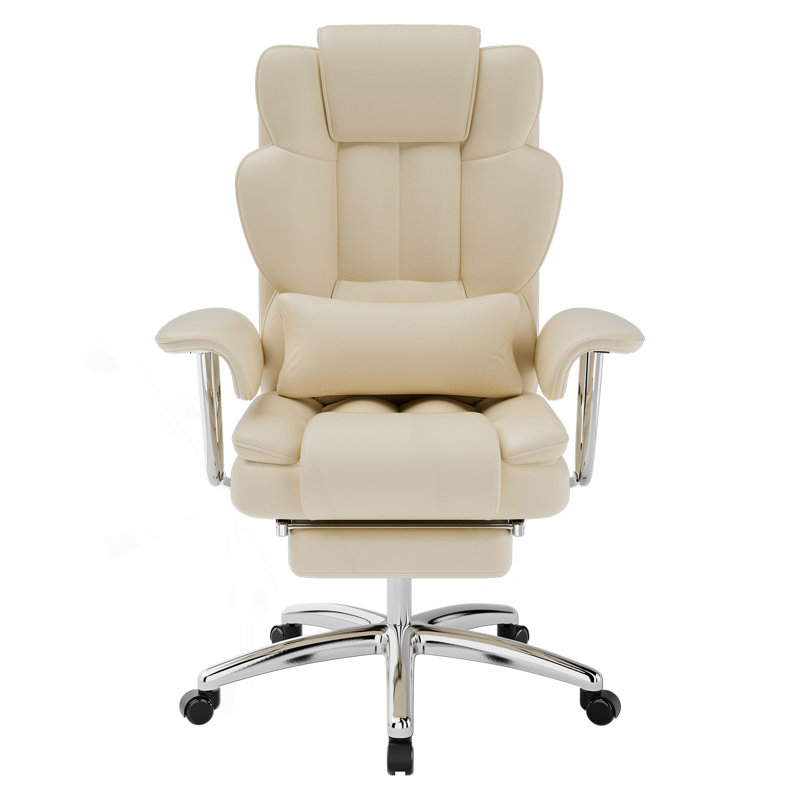 Fauteuil de bureau de direction avec repose-pieds, dossier ergonomique inclinable à dossier haut et confortable en cuir pour la maison et le bureau