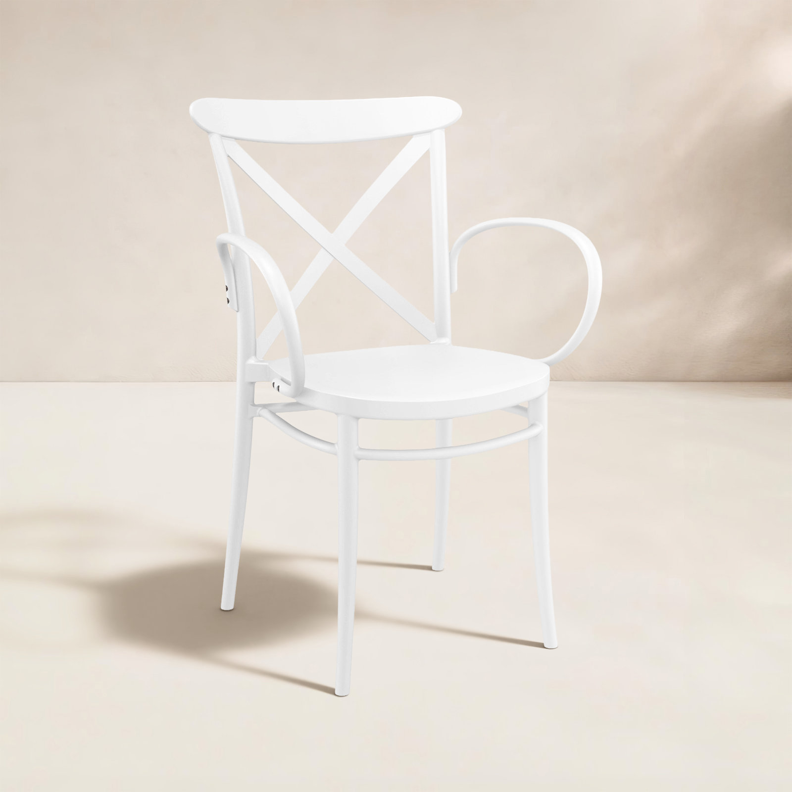 Kenne Stackable Patio Armchair, White