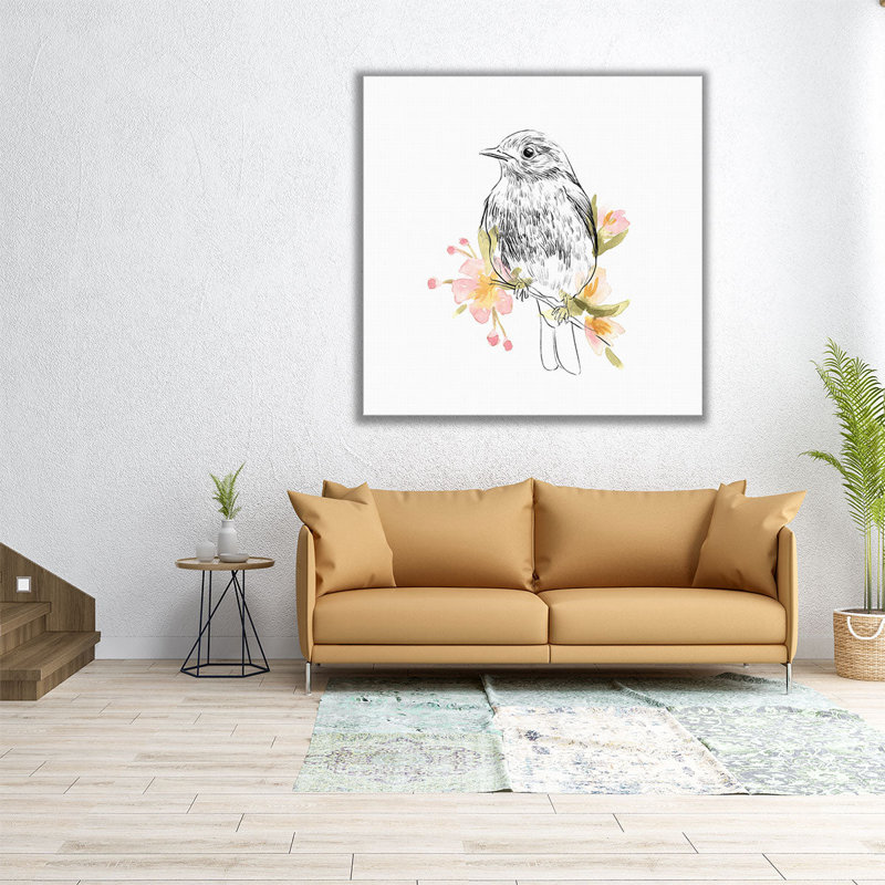 Robin S Croquis II - reproduction d'art sur toile, H 12 po x l 12 po