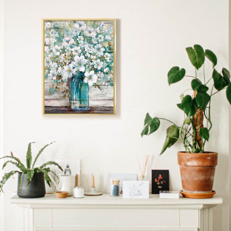 Luxueuse reproduction d'art sur toile encadrée en aluminium pour le salon, Or, H 24 po x l 16 po