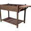 8 lit de jardin avec rebord de table pliable - Grande boîte à fleurs surélevée à finition brune pour bois de légumes et d'herbes-1429626850