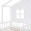 Lit House avec canapé, lit plateforme pour enfants avec deux tiroirs et tablette de rangement-1174578430