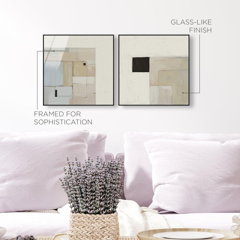 Soft Roughness Set Set by Oliver Gal, 17"H x 17"W, Black Floater Frame
