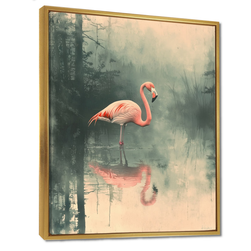 Codan - Animals Wall Art Living Room, Floater Framed Print, 32" H x 16" W, Gold
