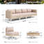 Ensemble de patio extérieur en osier 6 pièces avec coussins moelleux de 4 po et table basse en bois d'acacia - Pieds en métal argenté