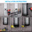 Ensemble de 2 appliques murales d'extérieur 32 po, très grandes lampes murales d'extérieur en verre classique, lanternes murales d'extérieur Craftsman, base E26 de 60 W maximum, noir-132439554